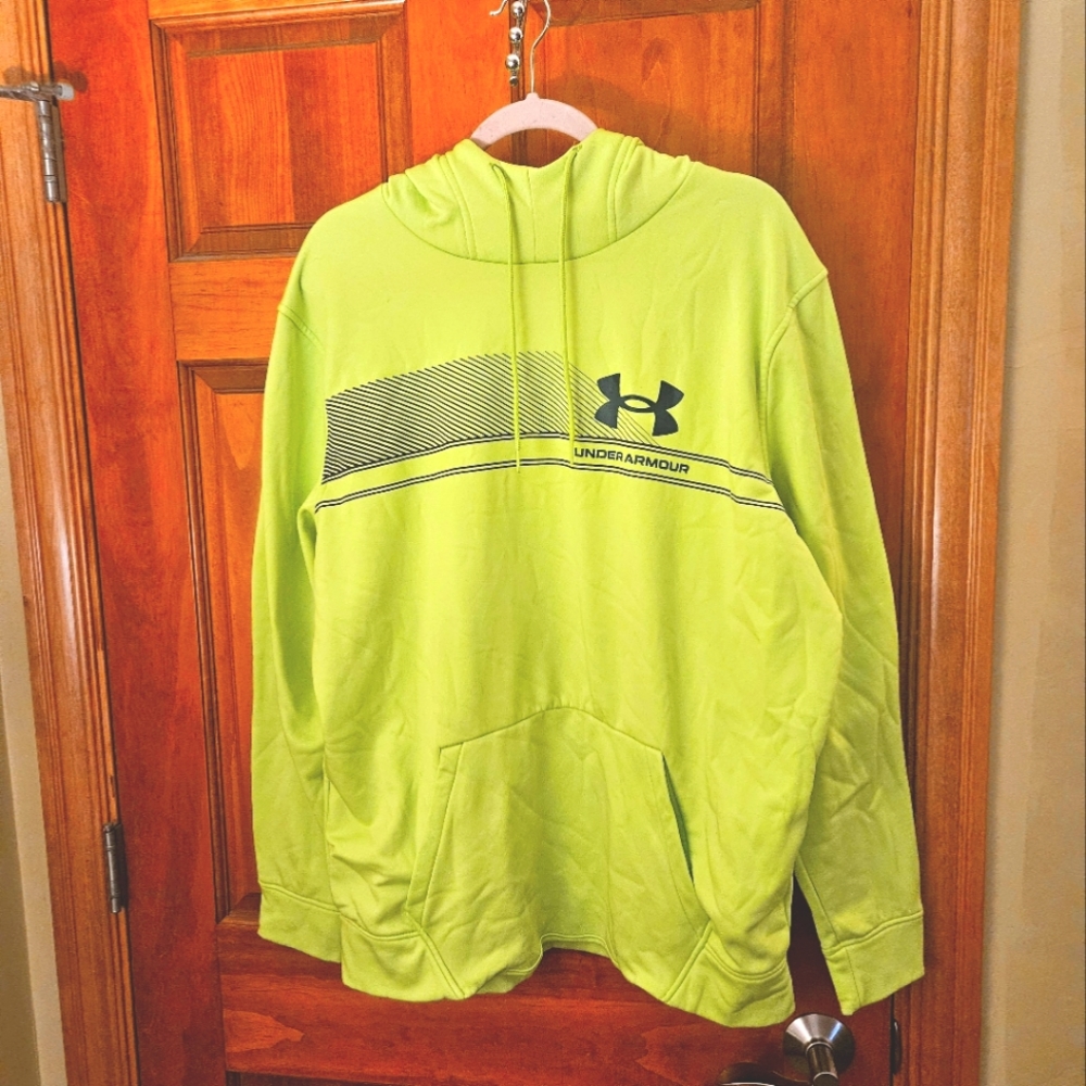 Men's Under Armour Hoodie Sweatshirt sz XL Neon Green